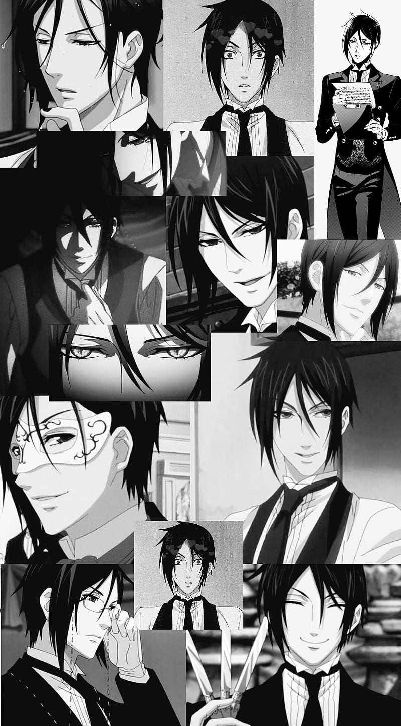 Sebastian, aesthetic, anime, black, black butler, manga, weeb, HD phone wallpaper