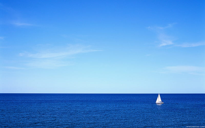 Blue ocean sailboat-Windows theme, HD wallpaper