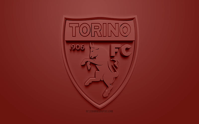 Torino FC, creative 3D logo, brown background, 3d emblem, Italian football club, Serie A, Turin, Italy, 3d art, football, stylish 3d logo, HD wallpaper