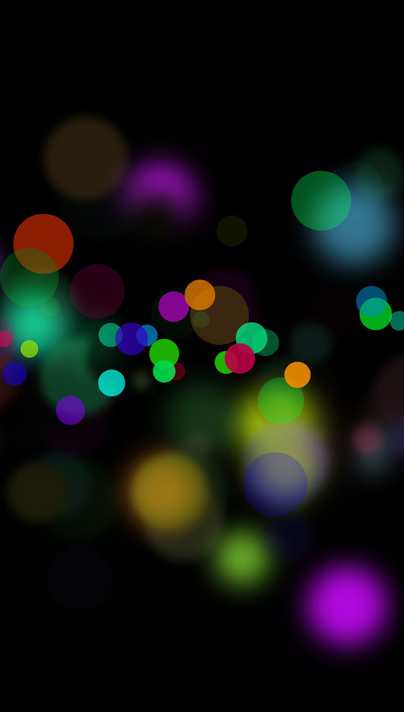 Colourful Bubbles, abstract, black, circles, patterns, HD phone wallpaper