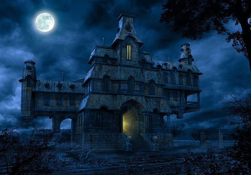 HAUNTED HOUSE 3, haunted, after, house, dark, HD wallpaper