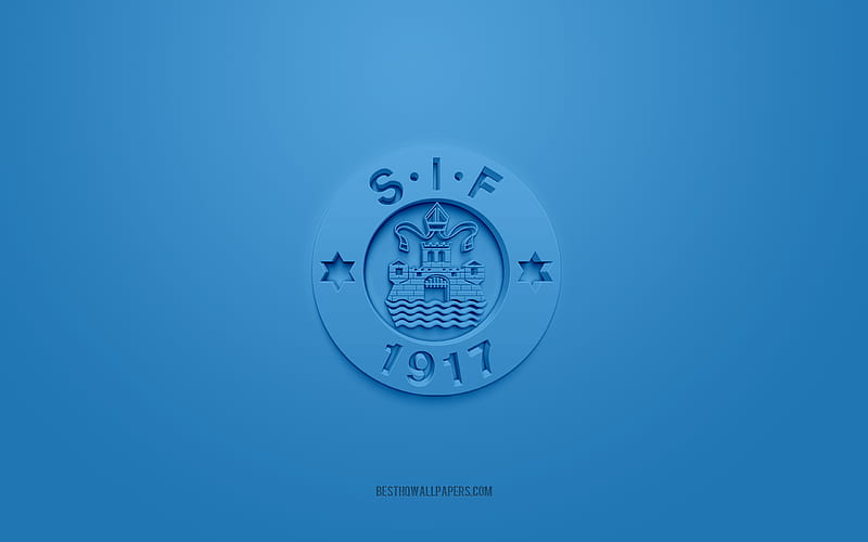 Silkeborg IF, creative 3D logo, blue background, 3d emblem, Danish football club, Danish Superliga, Silkeborg, Denmark, 3d art, football, Silkeborg IF 3d logo, HD wallpaper