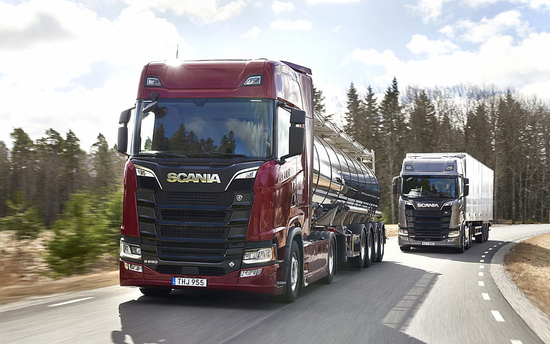 Scania S650, 2018, LKW, v8, new trucks, semitrailer, tanker, cargo transportation, cargo, delivery of concepts, transportation of gasoline, Scania, HD wallpaper