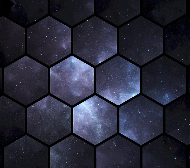 Hexagons, abstract, background, dark, pattern, space, HD wallpaper