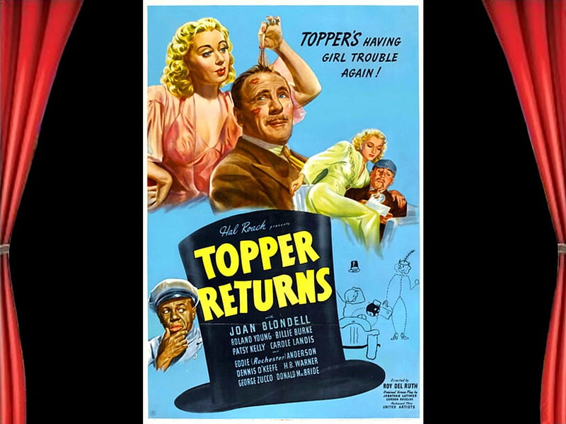 Topper Returns01, posters, comedy, classic movies, Topper Returns, HD wallpaper