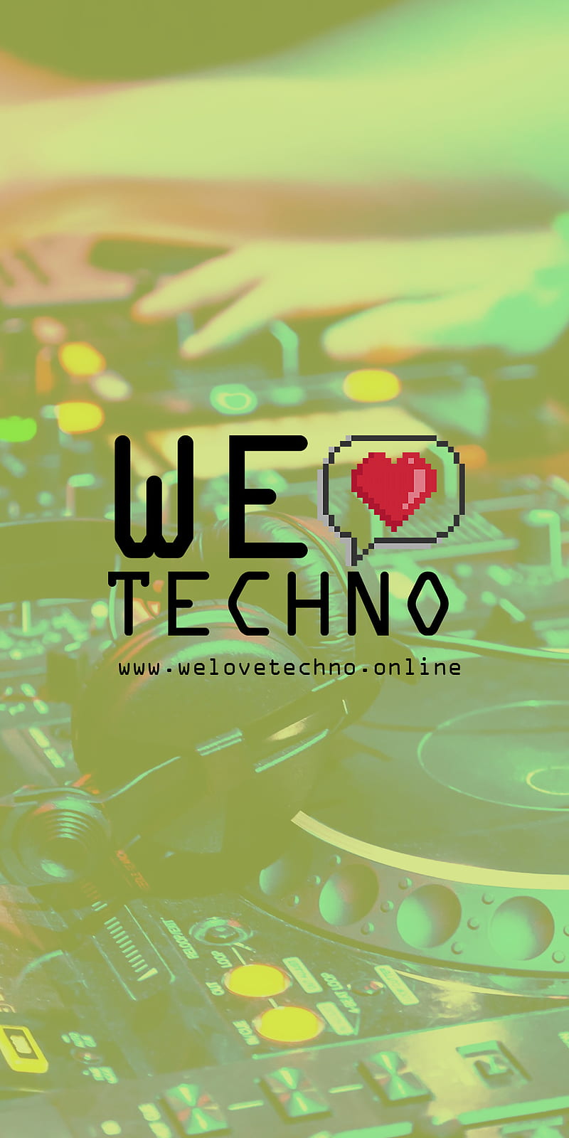 WeLoveTechno Green, , music, radio, techno, wall, HD phone wallpaper