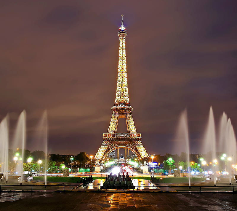 Eiffel Tower, colors, landscape, nature, HD wallpaper