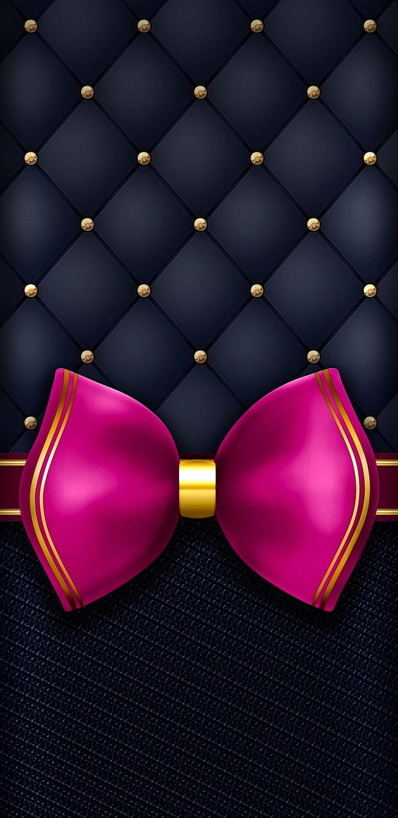 PinkNGoldBow, bonito, black, girly, gold, golden, now, padded, pink, pretty, HD phone wallpaper