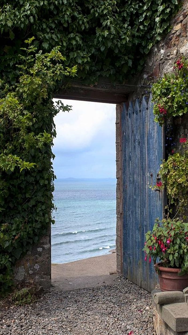 Porta para mar, deslumbrante, , paz, beach, HD phone wallpaper