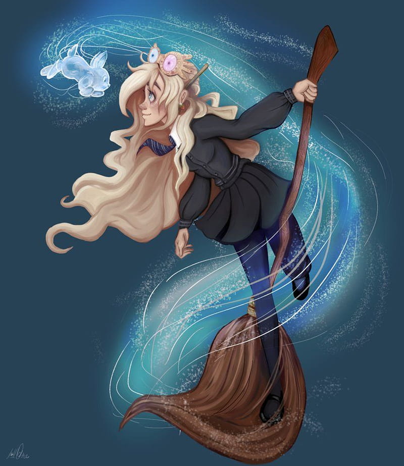 Luna Lovegood and her Patronus by MicroPixels. Harry potter drawings, Harry potter characters, Harry potter illustrations, HD phone wallpaper