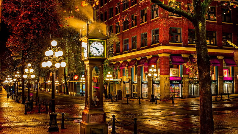 Vancouver - Gastown - The Steam Clock, Vancouver, Gastown, The Steam Clock, Canada, HD wallpaper
