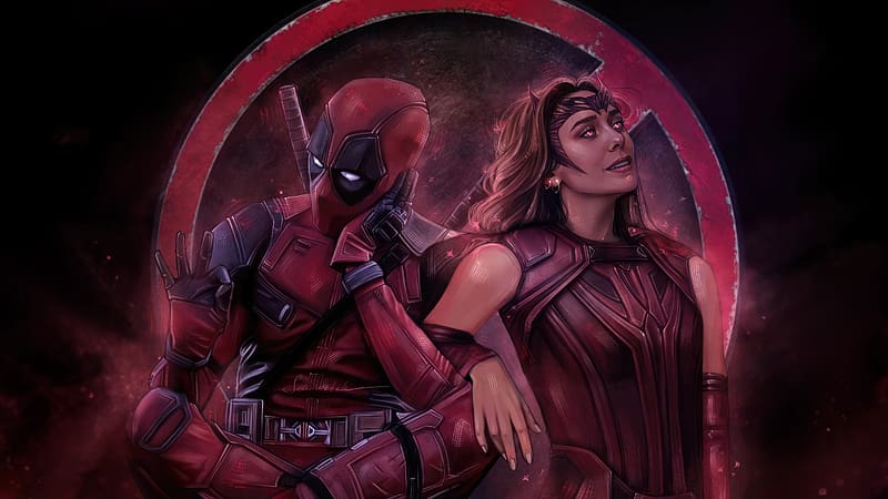 Deadpool And Scarlet Witch A Chaotic Crossover, deadpool, scarlet-witch, superheroes, artwork, artist, digital-art, art, HD wallpaper
