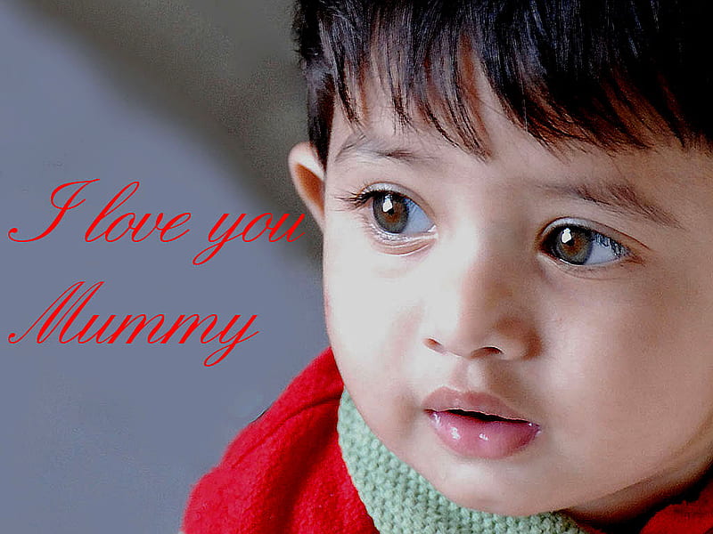 I Love You Mummy, boy, eyes, love, mummy, HD wallpaper
