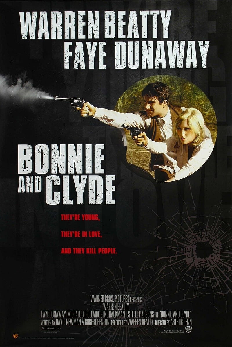 BONNIE AND CLYDE Movie Poster 1967 Warren Beatty Faye Dunaway Gangster Mafia Mob, HD phone wallpaper