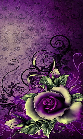 Purple Rose, pattern, rose purple, vintage design, HD wallpaper | Peakpx