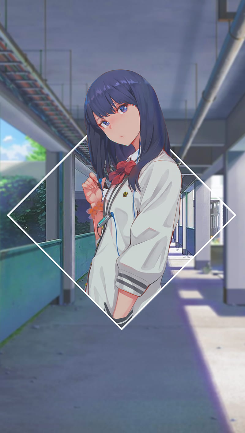 anime, anime girls, -in-, blue eyes, Takarada Rikka, SSSS.GRIDMAN, HD phone wallpaper