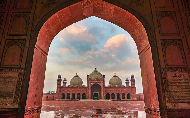 Badshahi Mosque, Imperial Mosque, Lahore, inside view, landmark, mosques, Pakistan, HD wallpaper