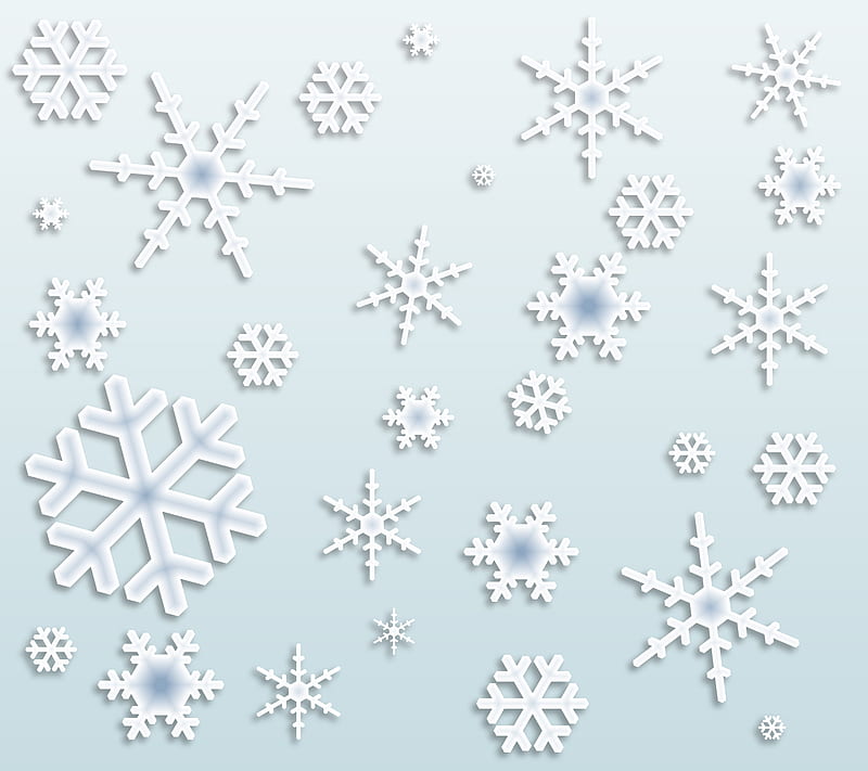 Snow, light background, light blue, snow fall, snowflakes, HD wallpaper