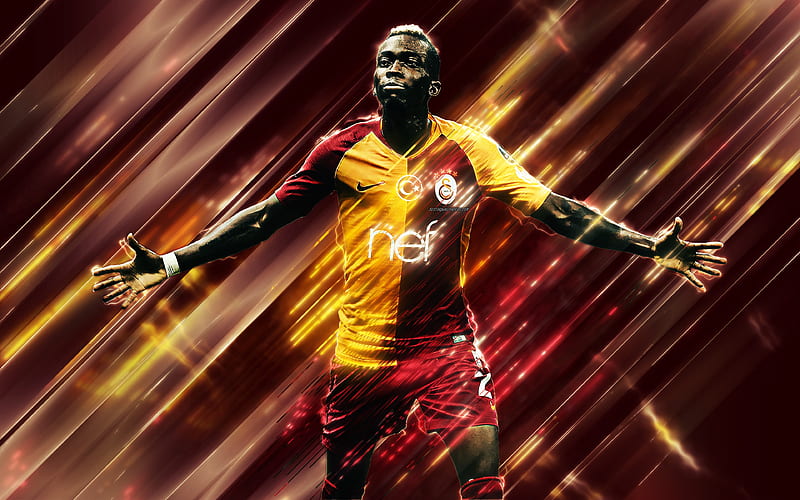 Henry Onyekuru creative art, blades style, Galatasaray, Nigerian footballer, Turkey, red creative background, football, HD wallpaper