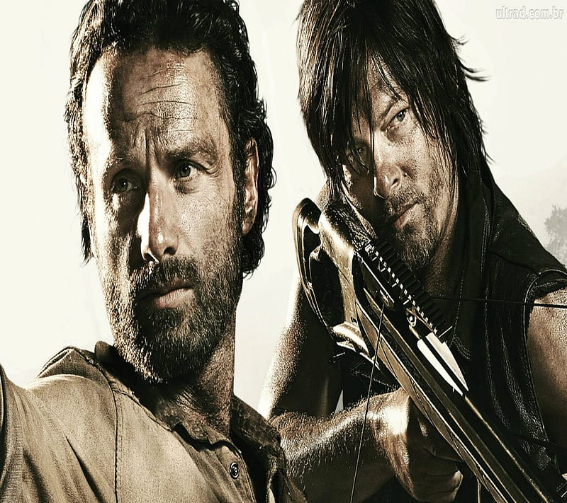 Rick and Daryl, dixon, walking dead, HD wallpaper