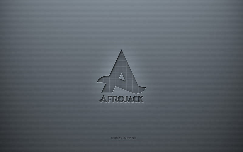 Afrojack logo, gray creative background, Afrojack emblem, gray paper texture, Afrojack, gray background, Afrojack 3d logo, HD wallpaper