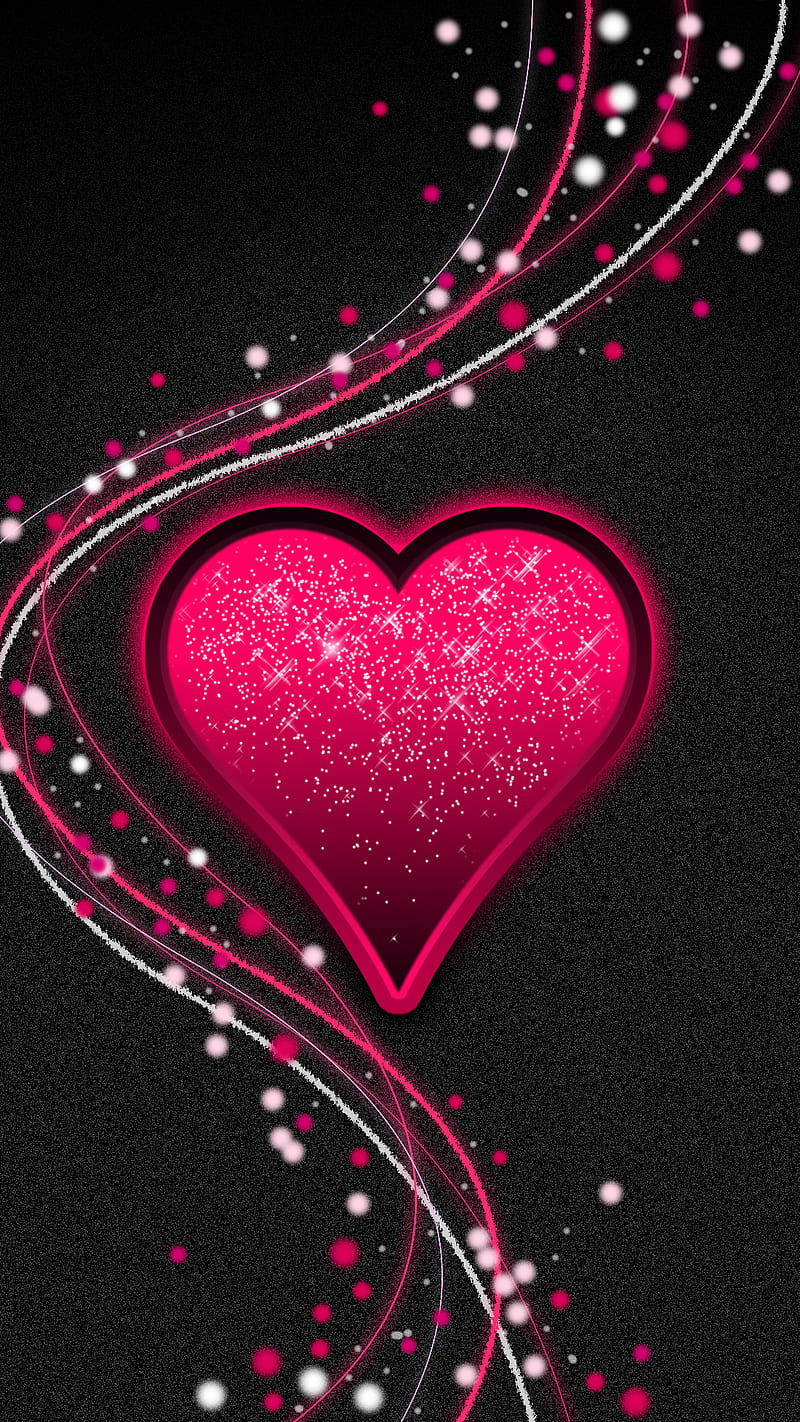 heart2, black, heart, red, HD phone wallpaper
