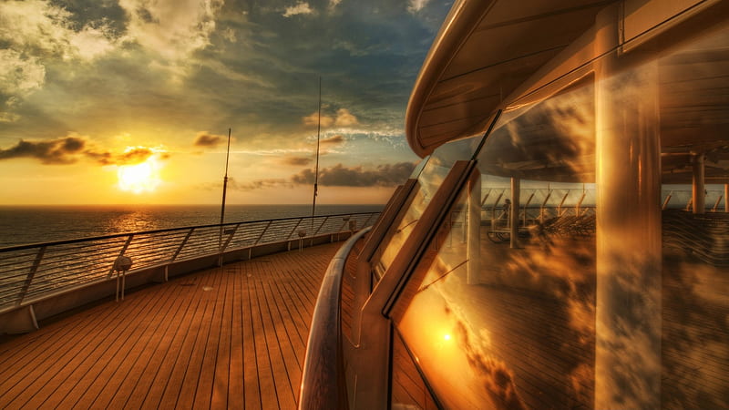 View From A Cruise Ship With Wooden Floor Cruise Ship, HD wallpaper