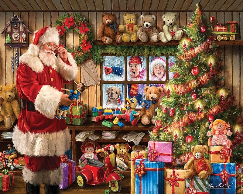 Santa Clause, beautiful, Christmas, Paintings, HD wallpaper | Peakpx