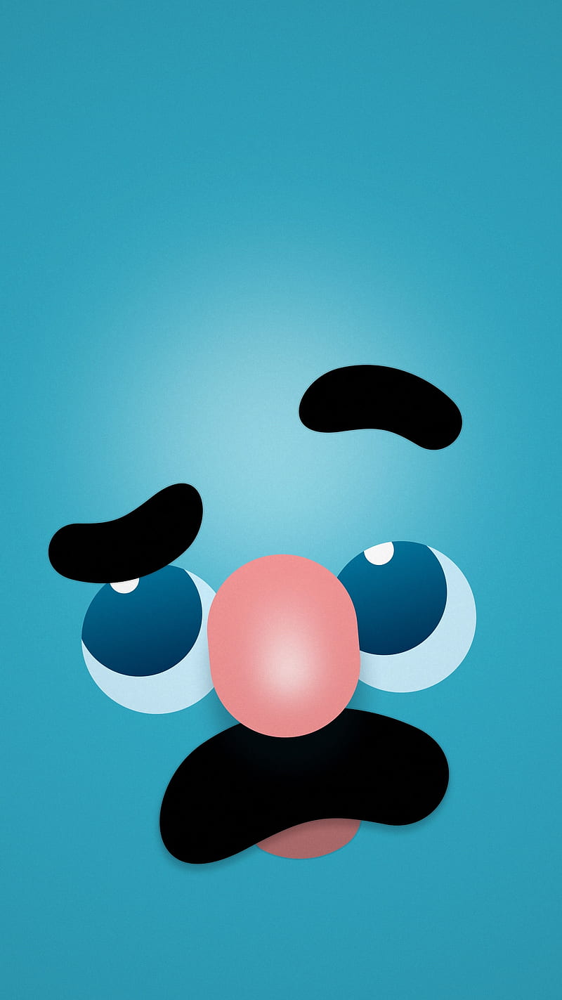 Mr. Moustache, Mr., Phone, blue, comic, cute, drawing, dude, face, funny, moustache, mustache, vivid, HD phone wallpaper