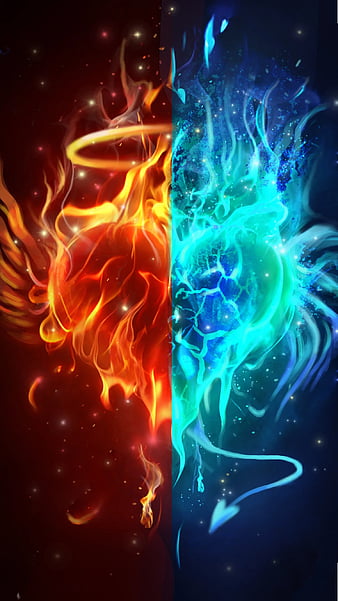 cool ice and fire backgrounds