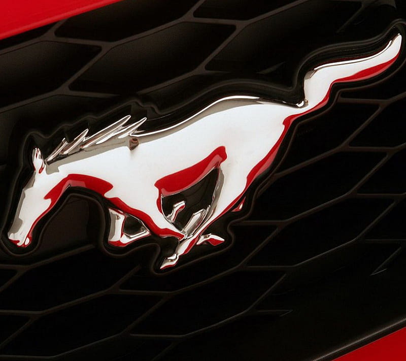 Ford Mustang, air grid, ford, logo, mustang, HD wallpaper