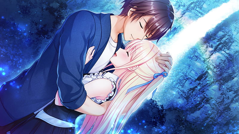 Sakura rein, kurono kanata, anime couple, tsuki no kanata de aimashou:  sweet summer rainbow, HD wallpaper | Peakpx