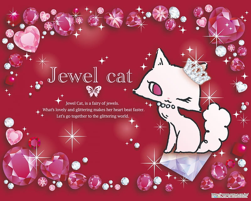 Jewel Cat, Cute, Red, Cat, San-X, Jewel, Kawaii, HD wallpaper