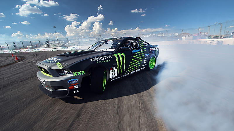 Ford Mustang Monster Car Drift, ford-mustang, carros, drifting-cars, muscle-cars, HD wallpaper