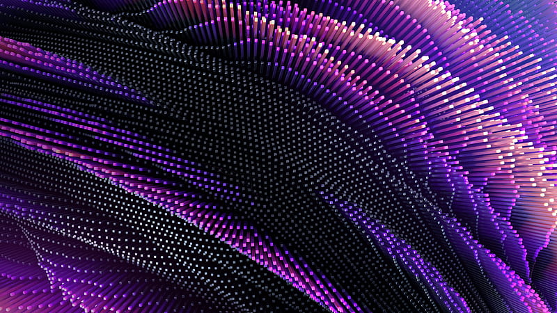 tower waves, particles, neon colors, Abstract, HD wallpaper