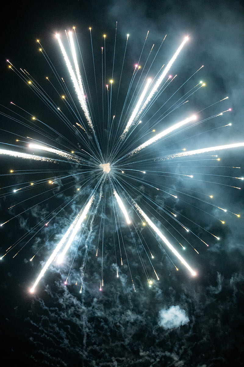 fireworks, glow, sparks, smoke, HD phone wallpaper