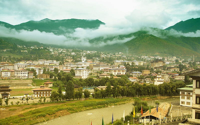 Thimphu, Kingdom of Bhutan, buddhism, city, religious, peaceful, mysterious, old, happy, HD wallpaper