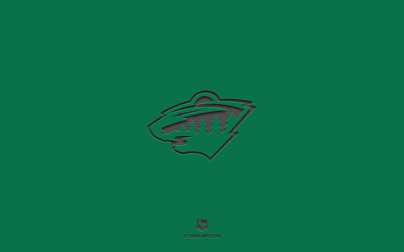Minnesota Wild, green background, American hockey team, Minnesota Wild emblem, NHL, USA, hockey, Minnesota Wild logo, HD wallpaper