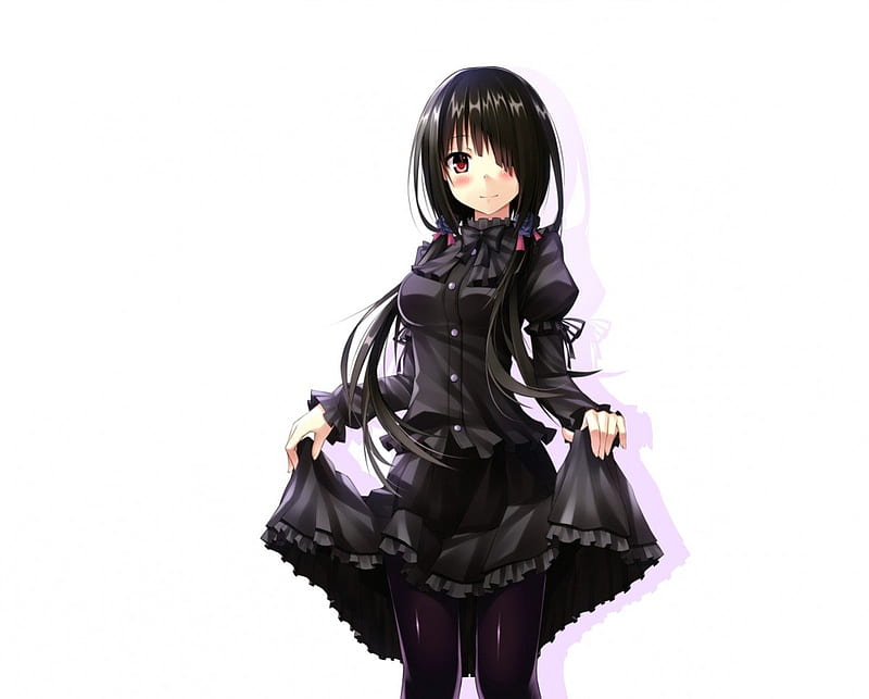 Anime Black Dress GIF - Anime Black Dress Blush - Discover & Share GIFs