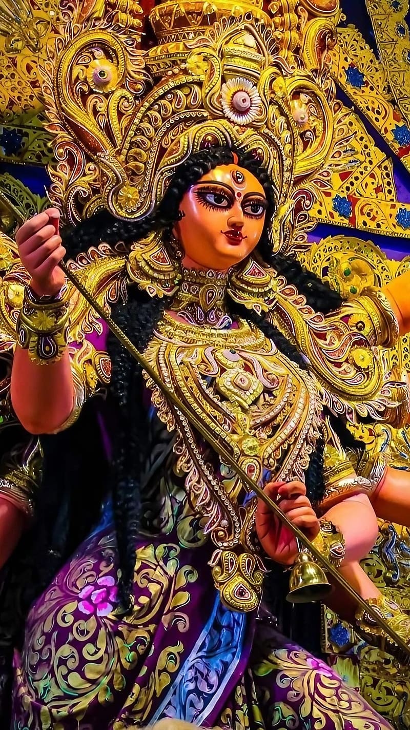 Navratri Maa Durga Idol, navratri maa durga, maa durga idol, hindu goddess, bhakti, devotional, HD phone wallpaper
