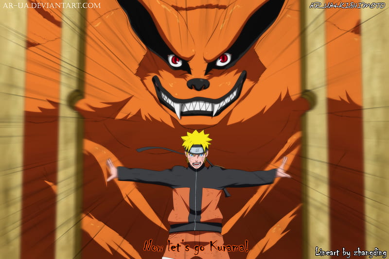 Naruto & Kurama, shippuden, naruto, nine tails, kurama, HD wallpaper |  Peakpx