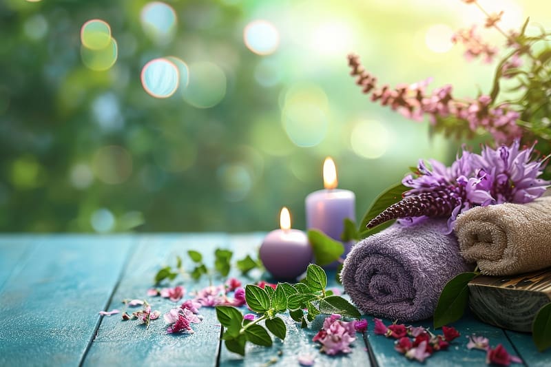 ❤️, Bath, Candles, Massage, Flowers, HD wallpaper