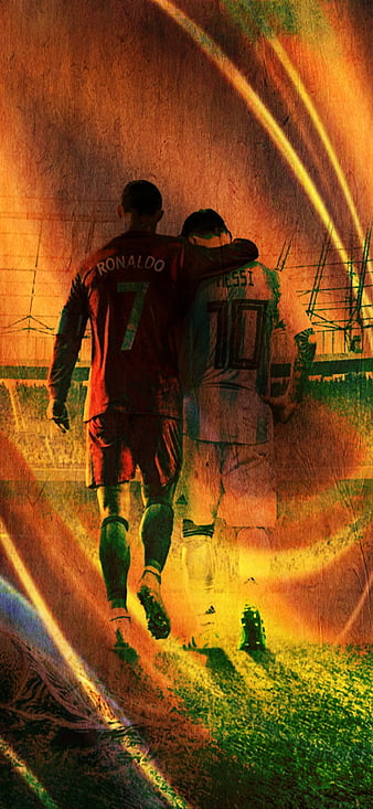 HD Messi vs. Ronaldo chess wallpaper