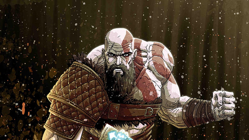 Kratos God Of War Digital Artwork, kratos, god-of-war-4, god-of-war, games, ps-games, artist, artwork, digital-art, HD wallpaper
