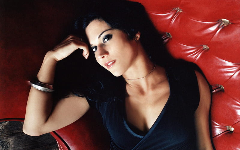 Cristina Scabbia, italian singer, hoot, black dress, Lacuna Coil, Cristina Adriana Chiara Scabbia, HD wallpaper