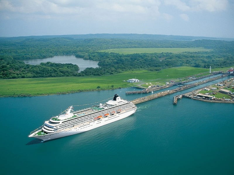 Exiting The Panama Canal., nice, a, very, of, HD wallpaper