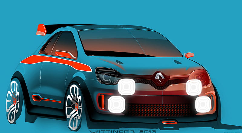 2013 Renault Twin'Run Concept - Design Sketch , car, HD wallpaper