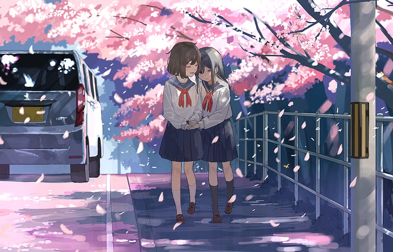 Anime, Friends, School Uniform, HD wallpaper
