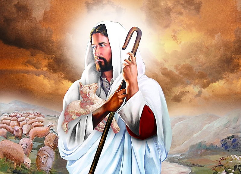 Jesus good shepherd, christ, jesus, religion, shepherd, HD wallpaper