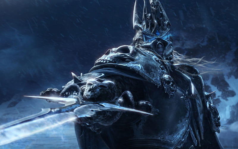 Lich King, warrior, World of Warcraft, sword, monsters, WoW, HD wallpaper